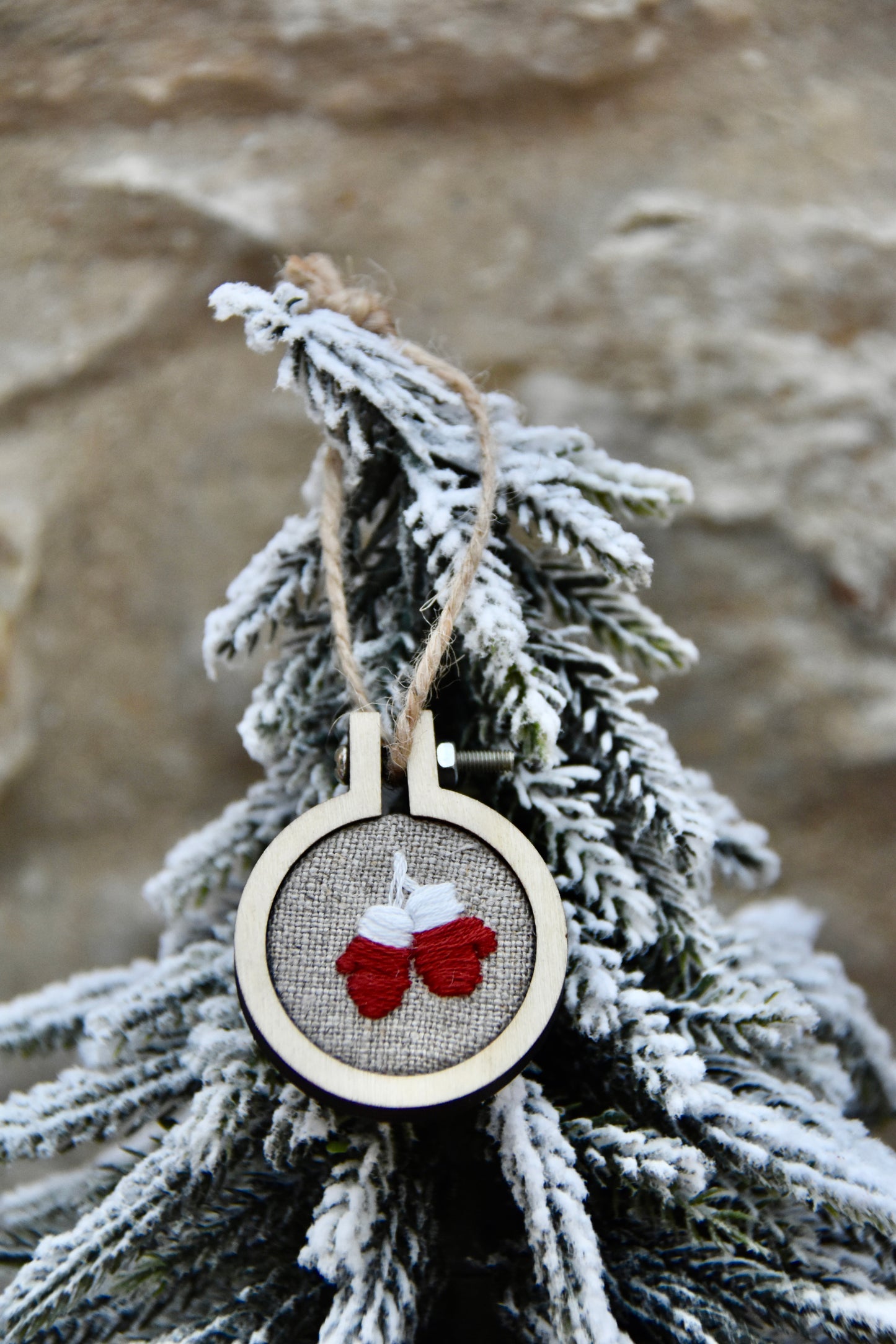 Décorations mini broderies de Noël (Lot de 4)