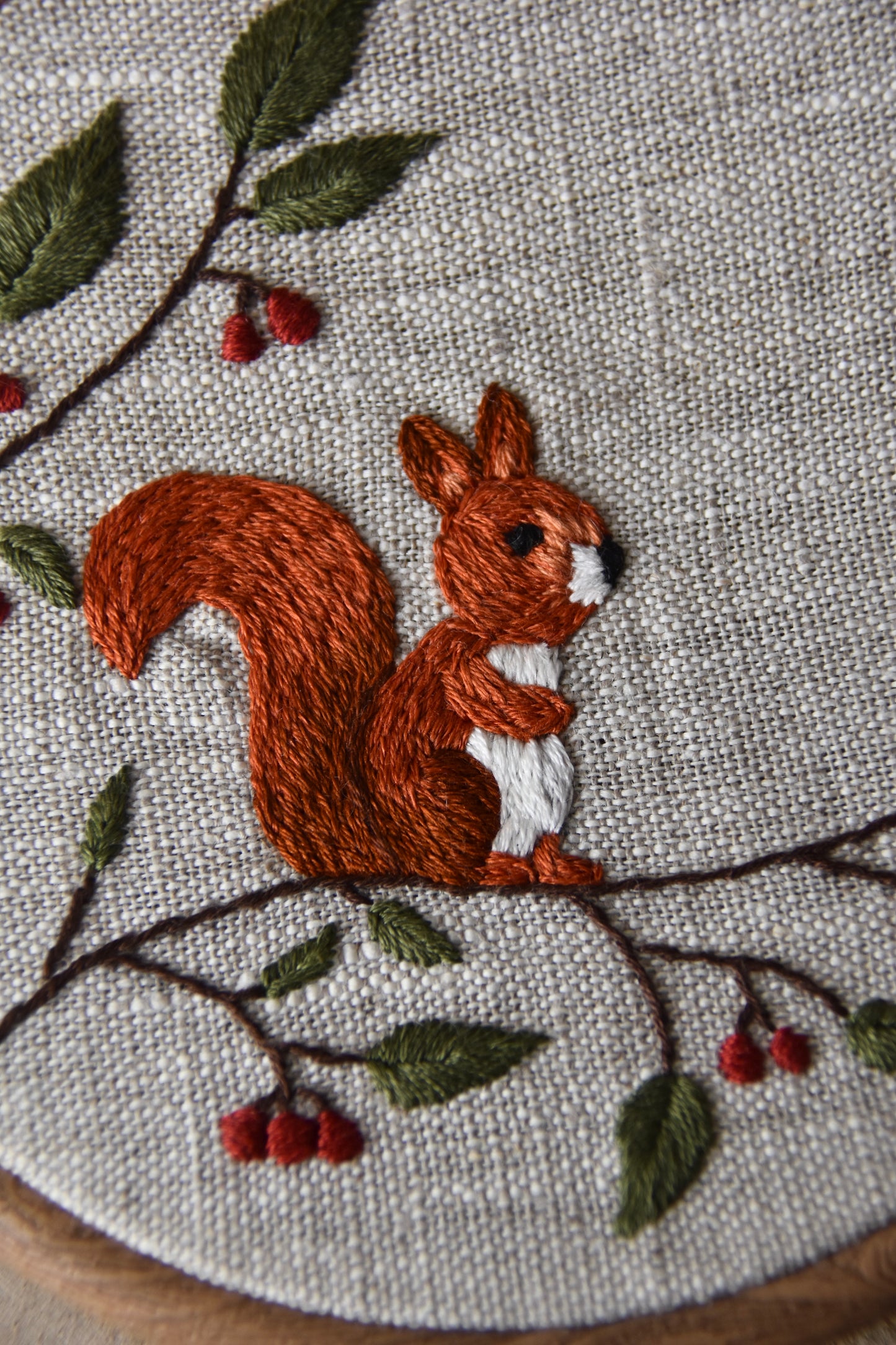 Broderie décorative Mireuil l'écureuil