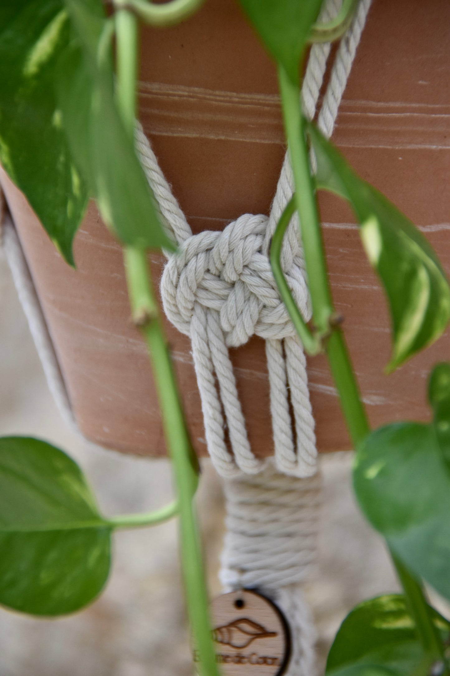 Suspension en macramé pour plantes